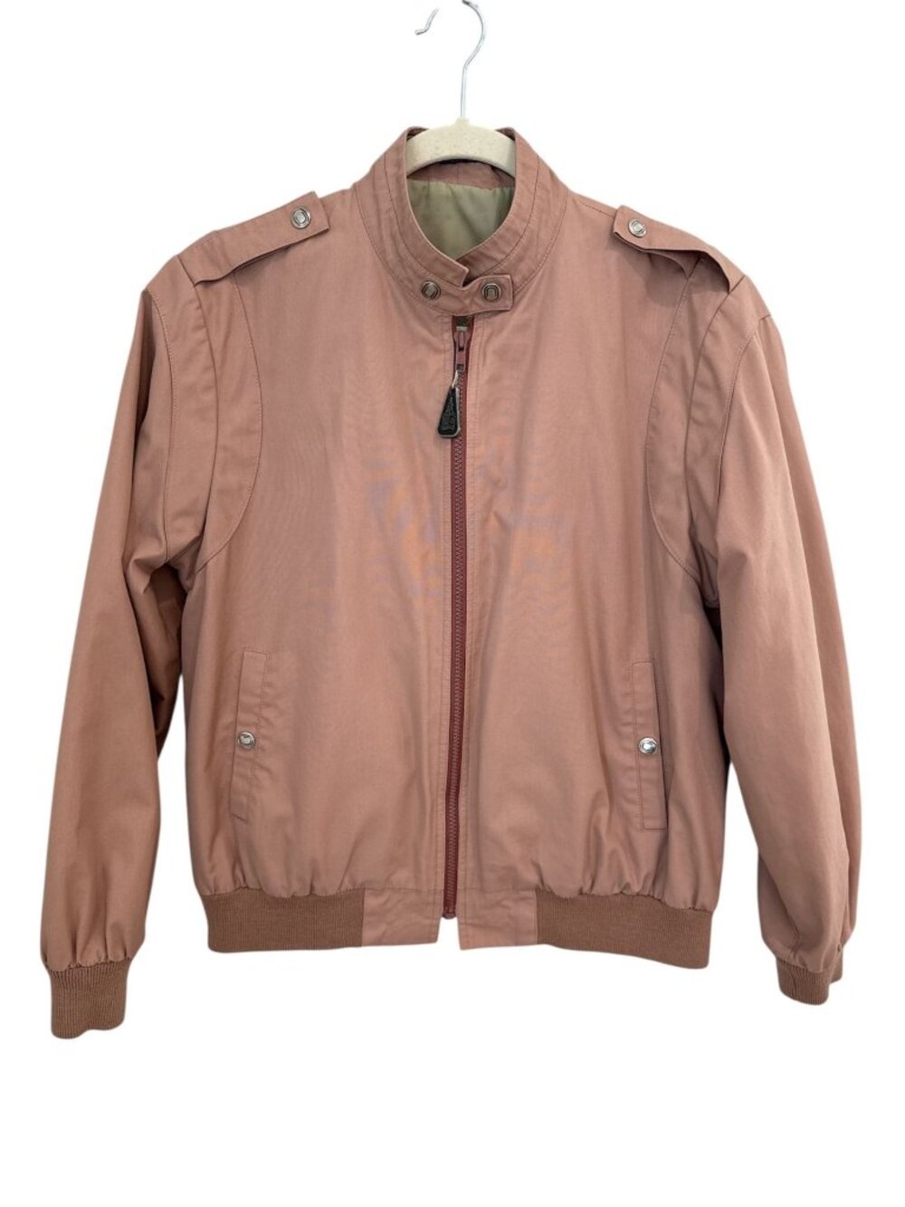 Vintage 80's London Fog Dusty Rose Bomber Jacket, size 12